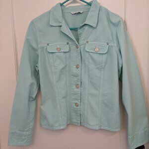 Cabi Pale Blue Classic Denim Jacket Style 133 Size Large